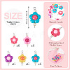 30Pcs 5 Colors Acrylic Beaded Connector Charms PALLOY-TAC0195-4