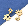 304 Stainless Steel Dangle Stud Earrings for Women EJEW-Q009-01G-5