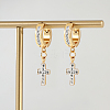 201 Stainless Steel Cross Hoop Earrings LS-XZ9263-5