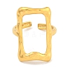 Ion Plating(IP) 304 Stainless Steel Hollow Rectangle Cuff Ring for Women RJEW-A043-15G-2