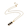 Black Acrylic Heart Stud Earrings & Pendant Necklace SJEW-G080-02G-4