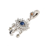 Brass Colorful Rhinestone European Dangle Charms KK-P324-08P-2