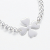 304 Stainless Steel Ball Chain Bracelets BJEW-I252-11S-2