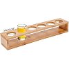 6 Round Holes Bamboo Shot Glasses Holders AJEW-WH0317-05-1