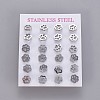 Tarnish Resistant 304 Stainless Steel Stud Earrings EJEW-F227-14P-3