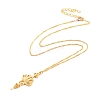 Minimalist Lotus Alloy Pendant Necklace for Women NJEW-I113-03G-2