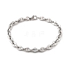 304 Stainless Steel Coffee Bean Chain Bracelets for Women Men BJEW-F488-01P-01-2