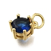 Brass Pave Cubic Zirconia Pendants KK-V002-23G-04-2