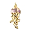 Brass Enamel Pendants KK-CJC0013-16G-04-1
