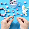 50Pcs AB Color Printed Opaque Acrylic Beads OACR-CJ0002-27-4
