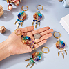 5Pcs 5 Style Gemstone Keychain KEYC-TA0001-18-15