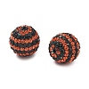 Halloween Theme Stripe Pattern Polymer Clay Rhinestone Beads CLAY-NH0001-01B-2