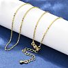 Brass Cable Chain Necklaces Making MAK-P011-01G-2