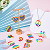 SUNNYCLUE 20Pcs 10 Style Pride Style & Rainbow Color Printed Acrylic Pendants SACR-SC0001-23-4