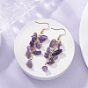 Natural Amethyst Chips Dangle Earrings EJEW-JE05266-01-3