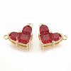 Brass Cubic Zirconia Charms X-KK-S340-12G-04-1