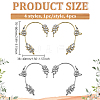 4Pcs 4 Styles Leaf Alloy Rhinestone Cuff Earrings EJEW-GO0002-29-2