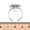 Hollow Star 304 Stainless Steel Open Cuff Ring Components STAS-F366-07E-P-2