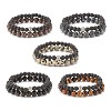 2Pcs 2 Style Natural Gemstone & Lava Rock Stretch Bracelets Set BJEW-JB08193-1