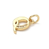 Brass Micro Pave Cubic Zirconia Charms KK-I382-03G-Q-2