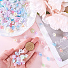 540Pcs 9 Colors UV Plating Iridescent Acrylic Bead Caps OACR-SP0001-04-3
