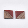 Resin & Walnut Wood Cabochons RESI-S358-90B-2