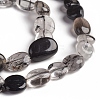 Natural Tourmalinated Quartz/Black Rutilated Quartz Beads Strands G-D0002-D53-3