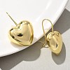 Heart Brass Dangle Earrings EJEW-B132-03G-3
