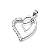 Brass Micro Pave Cubic Zirconia Pendants KK-K400-44P-1