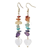 Natural & Synthetic Mixed Gemstone Chips & Shell Dangle Earrings EJEW-JE05597-4