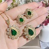 Alloy Rhinestone Pendants Necklace & Stud Earrings & Rings Sets for Women FS-WGBD3A6-02-1