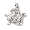 Rack Plating Brass & Clear Cubic Zirconia Pendants KK-L216-057P-1