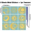Nickel Metal Waterproof Self-Adhesive Picture Stickers DIY-WH20016-008-2