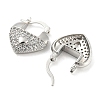 Heart Shape Brass Micro Pave Clear Cubic Zirconia Thick Hoop Earrings EJEW-Q785-02P-2