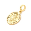 Brass Clear Cubic Zirconia European Dangle Pendants KK-D325-28G-10-2