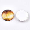 Starry Sky Pattern Printed Glass Cabochons GGLA-N004-25mm-D74-2