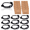 12Pcs Square with Cross Alloy Braided Bead Bracelets BJEW-DC0001-18-1