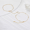 Brass Lucky Ball Chain Anklets & Brass Rhinestones and Resin Chain Bracelets Sets for Women SJEW-LP0001-12-3