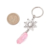 Natural Quartz & Alloy Keychain KEYC-JKC01147-3