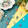 SUPERFINDINGS 24Pcs 6 Colors Rack Plating Alloy Enamel Pendants ENAM-FH0001-31-4