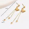 Fashionable Stainless Steel Butterfly Tassel Stud Earrings OD7151-5