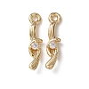Brass Micro Pave Cubic Zirconia Charms KK-C253-06G-1
