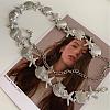 Summer Alloy & Imitation Pearl Starfish and Shell Shaped Link Chain Waist Belly Chains for Women FS-WGFC91A-02-1