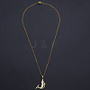 201 Stainless Steel Dolphin Pendants Necklaces NJEW-S105-JN710-45-2-2