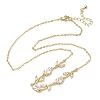 Brass Pave Cubic Zirconia Rose Flower Link Cable Chain Necklaces for Women NJEW-C121-05B-01G-4