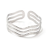 304 Stainless Steel Wave Open Cuff Bangles BJEW-L682-008P-1