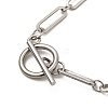 Non-Tarnish 304 Stainless Steel Paperclip Chain Necklace with Toggle Clasp for Men Women NJEW-JN04139-2