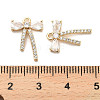 Brass Micro Pave Clear Cubic Zirconia Pendants KK-C054-23G-3