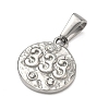 Textured 304 Stainless Steel Pendants STAS-A140-02P-3-2