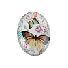 Butterfly Printed Glass Oval Cabochons GGLA-N003-18x25-C42-1